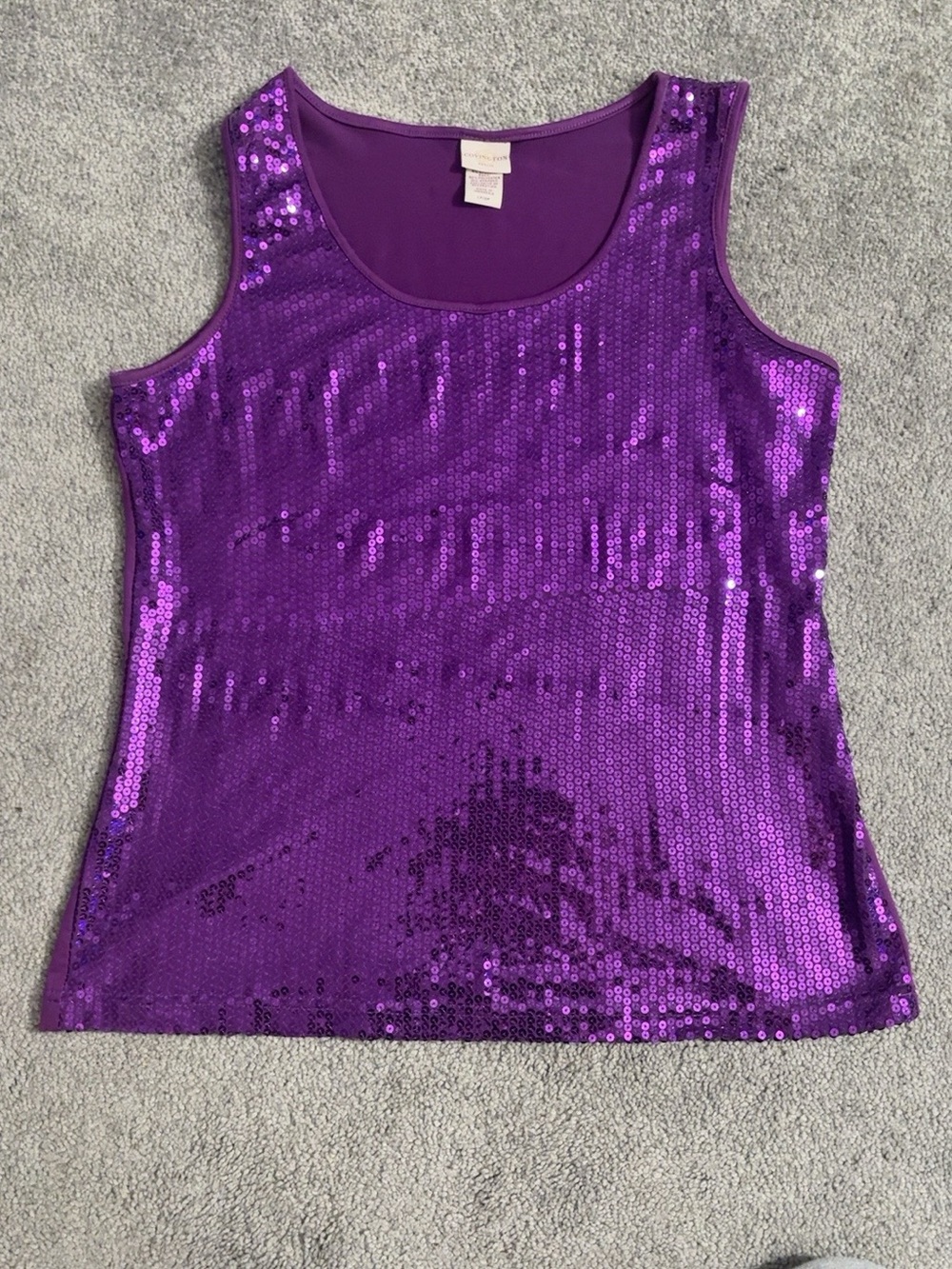 Covington Purple Sequin Scoop Neck Tank Top